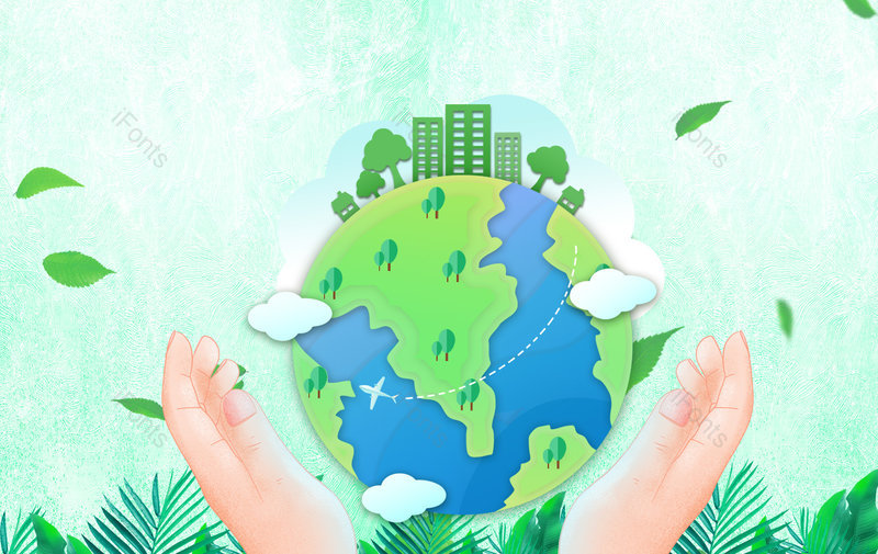 绿色清新淡雅世界卫生日地球海报背景,插画/手绘图,插画/手绘图库,插画/手绘图下载,插画/手绘